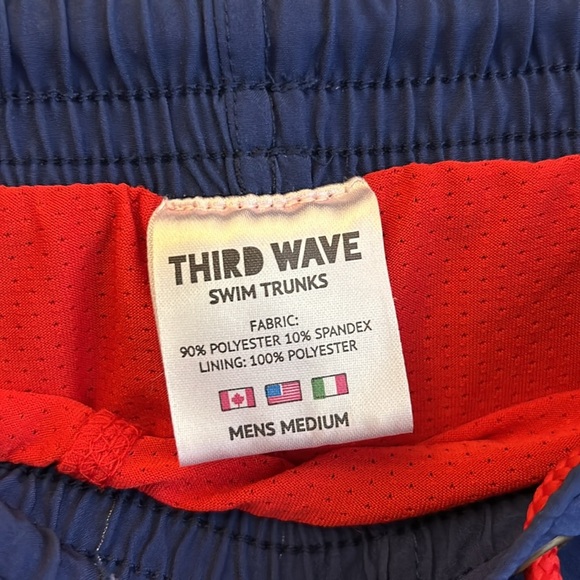 Third Wave Mens Compression Lined 5" Swim Trunks - Navy Blue Pockets Size Medium - Picture 6 of 9